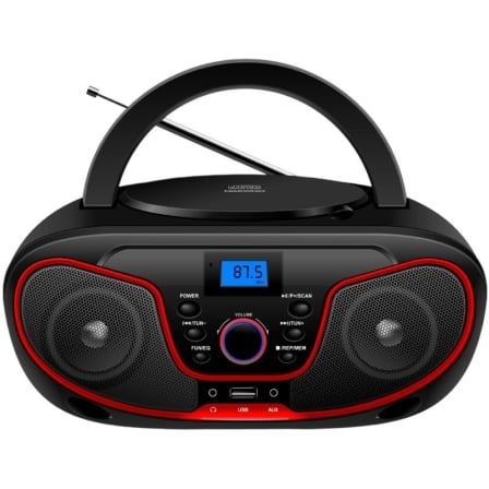 Radio CD Daewoo DW3013/ 4W/ a Pilas/ Rojo_0