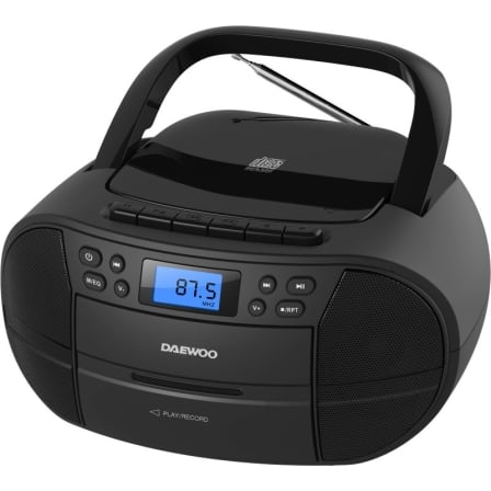 Radio CD Daewoo DW3014/ 4W/ a Pilas/ con Cable/ Negro_0