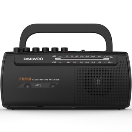 Radio Cassete Daewoo DW1108/ con Cable/ a Pilas/ Negra_0