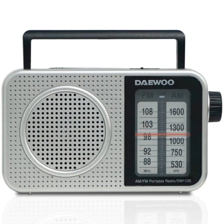Radio Portátil Daewoo DW1125/ a Pilas/ Gris Metalizado_0