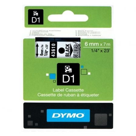 Dymo Schriftband 43610 Clear Black Schwarz (S0720770)_0