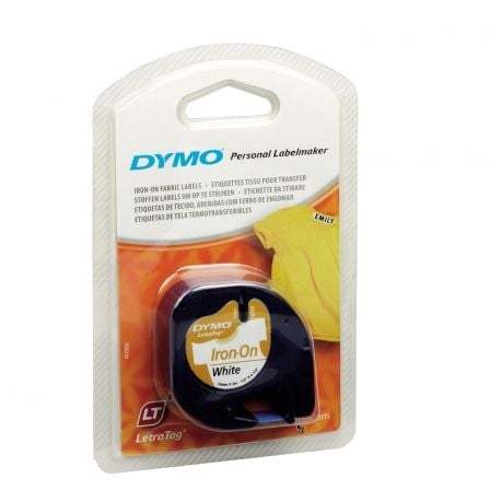 Cinta Rotuladora Adhesiva de Plástico Dymo 18769/ para Letratag/ 12mm x 2m/ Negra-Blanca_0