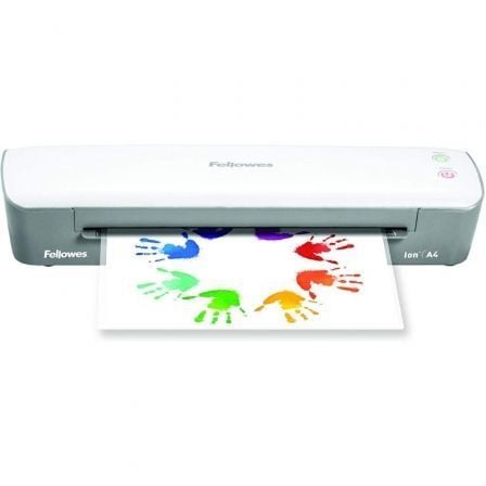 Plastificadora Fellowes Ion A4 4560001/ hasta A4 y 80-125 Micras/ Blanca y Gris_0