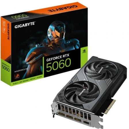 GIGABYTE GeForce RTX 5060 WINDFORCE 8G Tarjeta GrÃ¡fica - 8GB GDDR7, 128bit, PCI-E 5.0, 2497 MHz Frecuencia del nÃºcleo, 3 x DisplayPort, 1 x HDMI, GV-N5060WF2-8GD_1