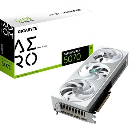 GIGABYTE GeForce RTX 5070 AERO OC 12G Tarjeta GrÃ¡fica - 12GB GDDR7, 192 bits, PCI-E 5.0, XXXX MHz Core Clock, 3 x DP 2.1a, 1 x HDMI 2.1b, NVIDIA DLSS 4, GV-N5070AERO OC-12GD_0