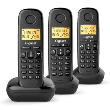 Teléfono Inalámbrico Gigaset Basic 100/ Pack TRIO/ Negro_0