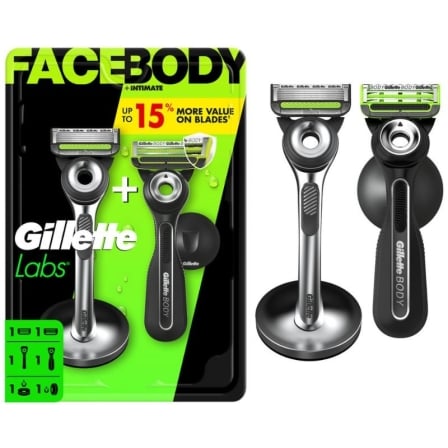 Pack de 2 Cuchillas de Afeitar Gillette GilletteLabs FaceBody + Intimate_0