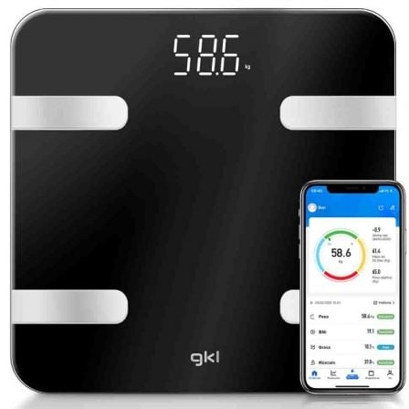 Báscula de Baño GKL Fitblue 300 Black/ Hasta 180kg_0