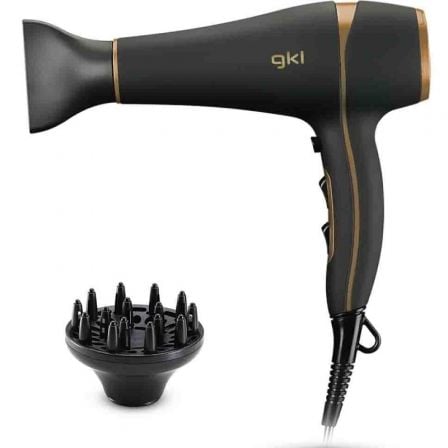 Secador GKL Onyx 2200/ 2200W/ Iónico/ Negro y Dorado_0