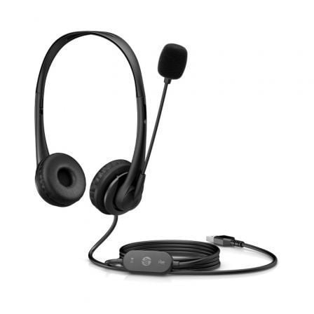 Auriculares HP G2 Stereo / Microfone / USB / Preto