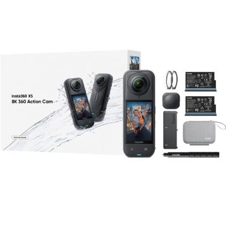 Cámara Digital Deportiva Insta360 X5 Essecial Kit/ 8K/ Ángulo de visión 360º/ Negra_0