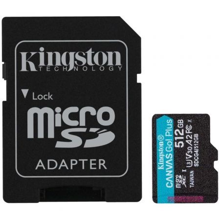 Tarjeta de Memoria Kingston CANVAS Go! Plus 512GB microSD XC con Adaptador/ Clase 10/ 200MBs_0