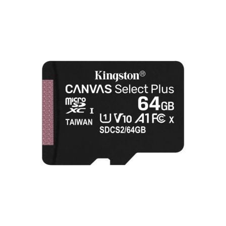 Tarjeta de Memoria Kingston CANVAS Select Plus 64GB microSD XC/ Clase 10/ 100MBs_0