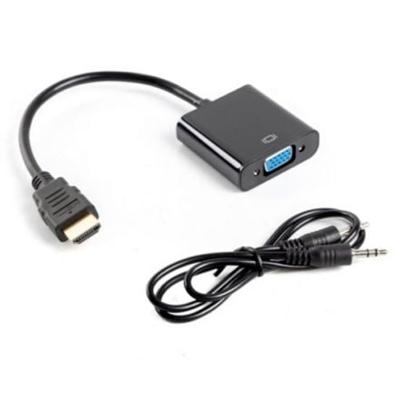Lanberg AD-0017-BK adaptador de cable de vídeo 0,2 m VGA (D-Sub) HDMI tipo A (Estándar) Negro_0