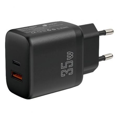 Leotec LECSPH35W2K cargador de dispositivo móvil Universal Negro Corriente alterna Carga rápida Interior_0