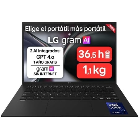 Portátil LG Gram 14ZD90U-G.AX85BN Intel Core Ultra 7-355/ 32GB/ 512GB SSD/ 14"/ Sin Sistema Operativo_0