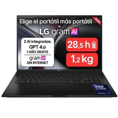 Portátil LG Gram 16ZD90TL-G.AX85BN Intel Core Ultra 7-258V/ 32GB/ 512GB SSD/ 16"/ Sin Sistema Operativo_0
