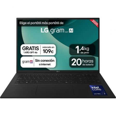 Portátil LG Gram 17ZD90T-G.AX78B Intel Core Ultra 7-255H/ 16GB/ 1TB SSD/ 17"/ Sin Sistema Operativo_0