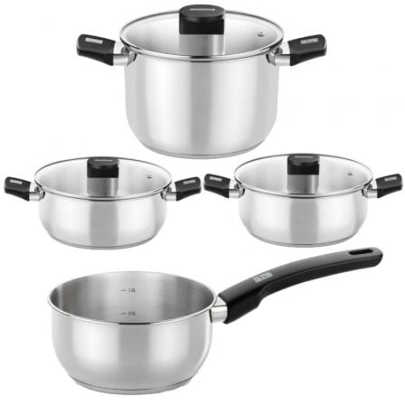 Pack Batería de Cocina Elite Monix M240001/ Cazo Ø14cm/ Ollas Ø24cm/ Cacerolas Ø20 - 24cm/ Acero Inoxidable/ Apta para Inducción_0
