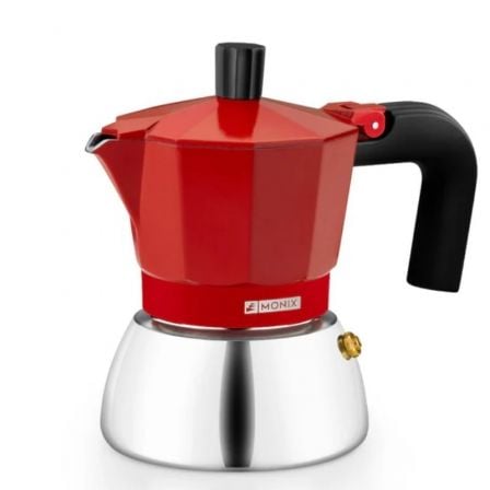 Cafetera Italiana Monix Induction Inox M863106/ 6 Tazas/ Roja_0