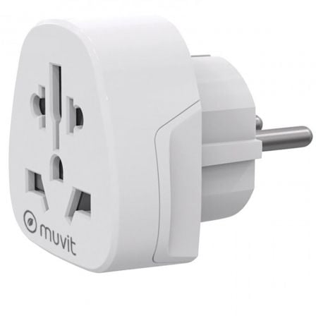 Enchufe Universal Muvit For Change MCADP0007/ 1 Toma de Corriente/ Blanco_0