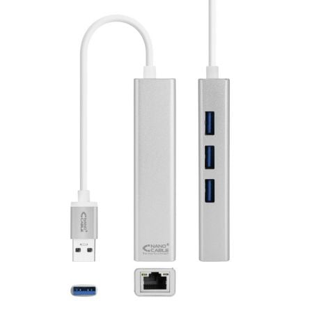 Hub USB 3.0 Nanocable / Gris / 10.03.0403