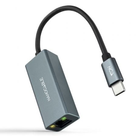 Adaptador Tipo-C Nanocable / RJ45 / 1000Mbps / Preto / 10.03.0406