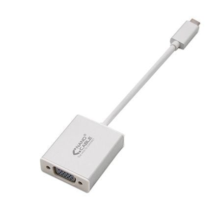 Cabo Conversor Nano Cable / USB Tipo-C Macho - VGA Hembra / Preto / 10.16.4101