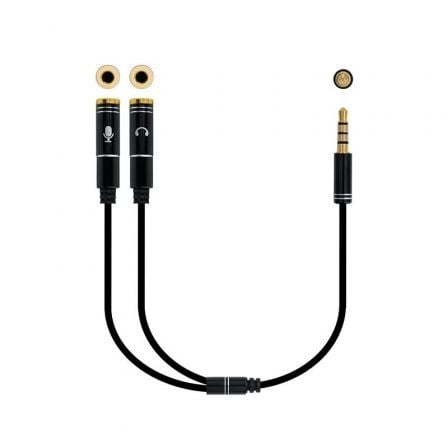 Adaptador Audio Nanocable 10.24.1202/ Jack 3.5 Macho - 2x Jack 3.5 Hembra/ 30cm/ Negro_0