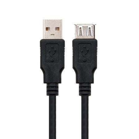 Cable Alargador USB Nanocable / 3m / Preto / 10.01.0204-BK