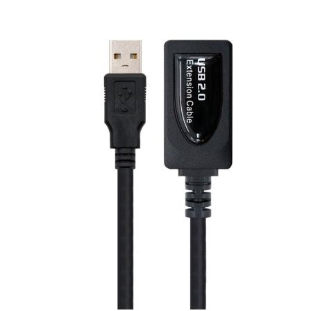 Cabo Alargador USB 2.0 Nano Cable / Macho - Hembra / 5m / Preto / 10.01.0211