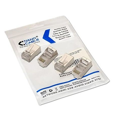 Conector RJ45 Nanocable Cat.5e Preto - Pack com 10 Unidades