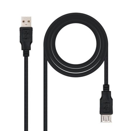 Cabo Alargador USB 2.0 NANO CABLE / 1m / Preto / 10.01.0202-BK