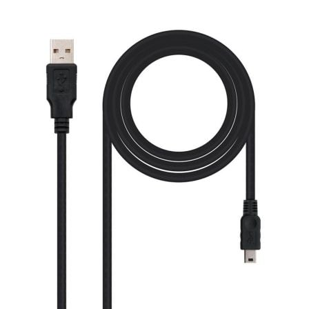 Cabo USB 2.0 Nanocable / Preto / 1m / 10.01.0401