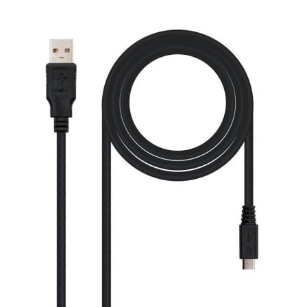 Cabo USB 2.0 NANO CABLE / MicroUSB Macho / 80cm / Preto / 10.01.0500