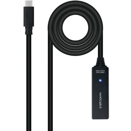 Cable Alargador USB Tipo-C 3.2 con Amplificador Nanocable 10.01.1311/ USB Tipo-C Macho - USB Tipo-C Hembra/ 5m/ Negro_0