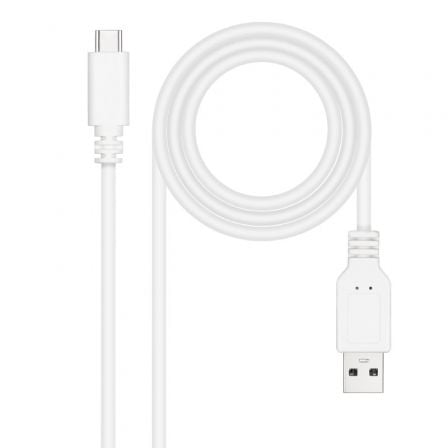 Cable USB 2.0 Nanocable 10.01.2101-L150-W/ USB Tipo-C Macho - USB Macho/ 1.5m/ Blanco_0