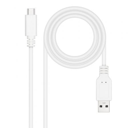 Cable USB 2.0 Nanocable 10.01.2101-W/ USB Tipo-C Macho - USB Macho/ 1m/ Blanco_0