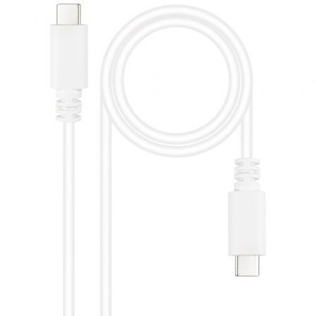 Cabo USB 2.0 Tipo-C Nanocable / Branco / 10.01.2301-W / 1m / 480Mbps