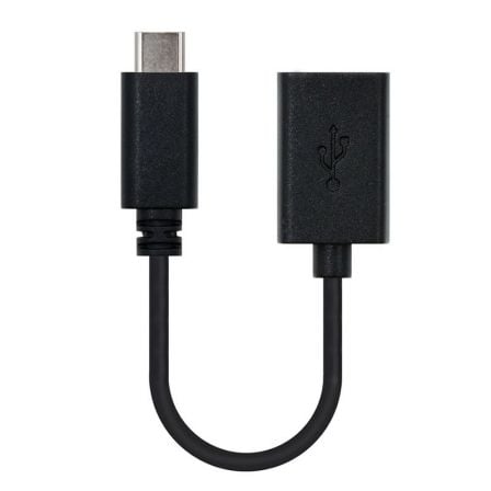 Cabo USB 2.0 Tipo-C Macho para USB Hembra 15cm / Preto / NANO CABLE