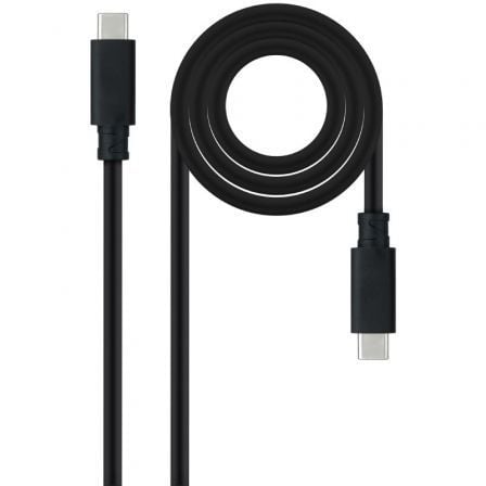 Cabo USB 3.2 Tipo-C Nanocable / Tipo-C Macho - Tipo-C Macho / Até 100W / 20Gbps / 3m / Preto / 10.01.4103