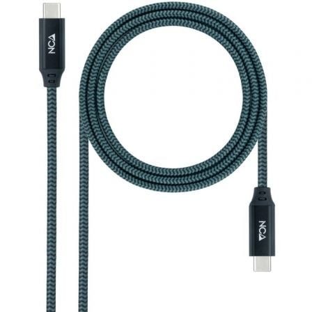 Cable USB 3.2 Nanocable 10.01.4300-COMB/ USB Tipo-C Macho - USB Tipo-C Macho/ 50cm/ Gris y Negro_0