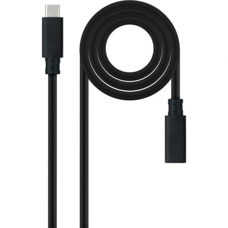 Cable Alargador USB Tipo-C 3.2 Nanocable 10.01.4501/ USB Tipo-C Macho - USB Tipo-C Hembra/ 1m/ Negro_0