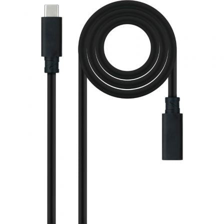 Cable Alargador USB Tipo-C 3.2 Nanocable 10.01.4502/ USB Tipo-C Macho - USB Tipo-C Hembra/ 2m/ Negro_0