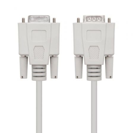 Cabo Serie DB9 Macho para DB9 Femea Nanocable 10.14.050 Null Modem / 1,8m / Bege