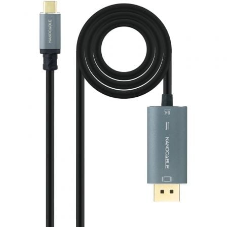 Cable Conversor Nanocable 10.15.5022/ USB Tipo-C Macho - Displayport Macho/ 2m/ Negro_0