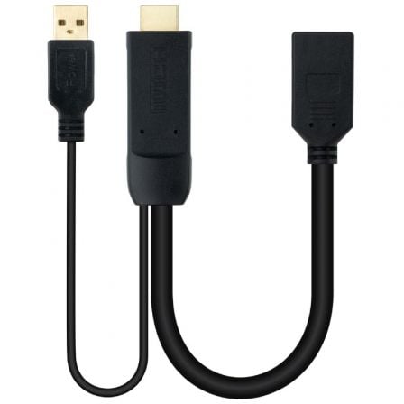 Cable Conversor Nano Cable / HDMI Macho - DisplayPort Hembra / 20cm / Preto / NAN-CAB_10_16_0205