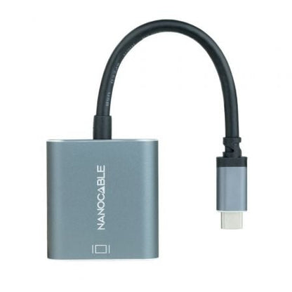 Cable Conversor Nanocable 10.16.4103-G/ USB Tipo-C Macho - DVI-D (24+1) Hembra/ 15cm/ Gris_0
