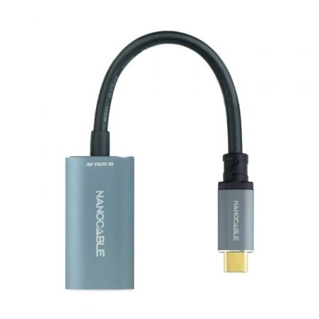 Cable Conversor NANO CABLE / USB Tipo-C Macho - DisplayPort Hembra / 15cm / Gris / 10.16.4104-G