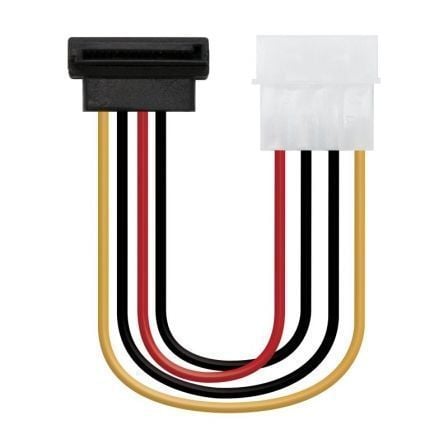 Cabo de Alimentação SATA Nanocable / 16cm / Molex Macho - SATA Hembra / Preto / 10.19.0201-OEM